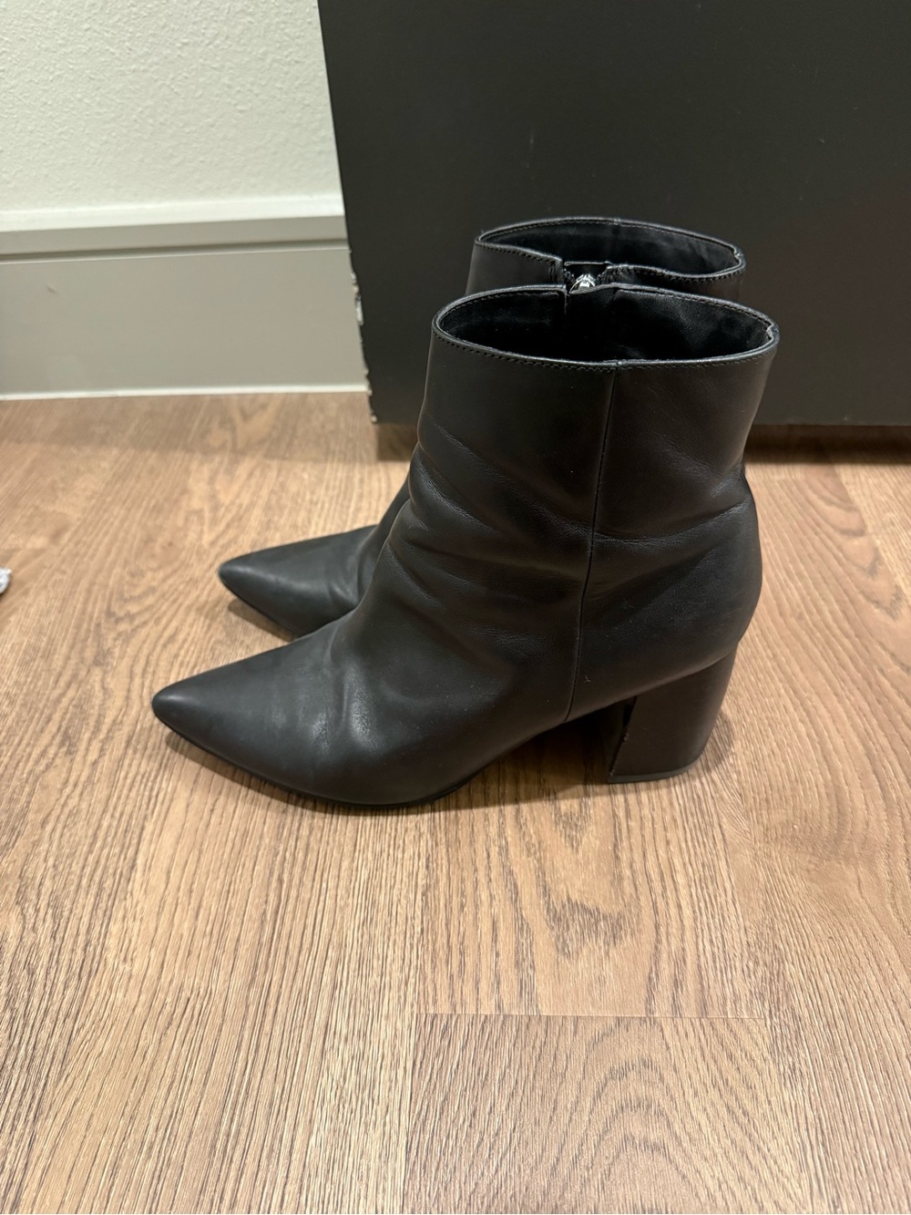 Marc fisher Black Pointed Toe Block Heel Ankle Boots
